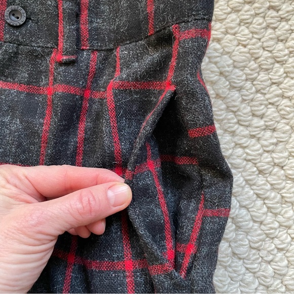 Vintage 80s plaid wool blend pants - Picture 4 of 12